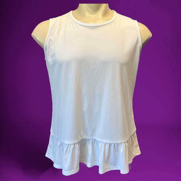 Halogen Blouse Sexy Soft Flowy Sleeveless Work Y2K Ruffle Ethereal Fairy Cottage - Picture 1 of 6